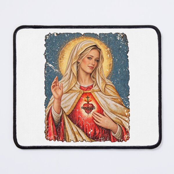 Item preview, Sophia Leone Sacred Heart Of Mary Vintage Oil Painting designed and sold by CozyCubs-Art.