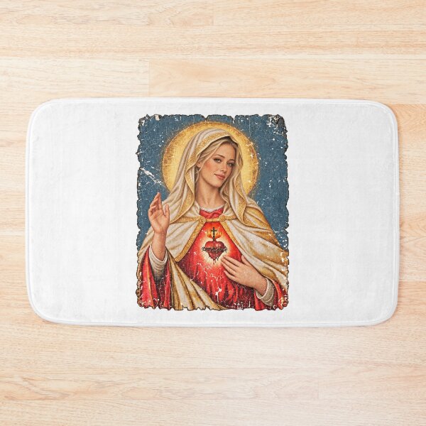 Item preview, Sophia Leone Sacred Heart Of Mary Vintage Oil Painting designed and sold by CozyCubs-Art.