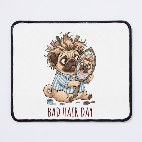 Item preview, Funny Pug Bad Hair Day designed and sold by Angel & Mortimer .