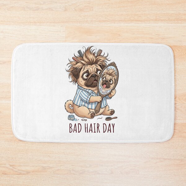 Item preview, Funny Pug Bad Hair Day designed and sold by Angel & Mortimer .