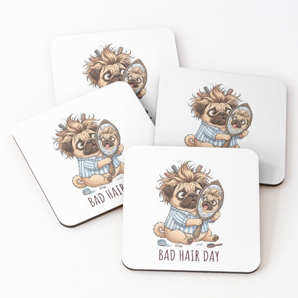 Item preview, Funny Pug Bad Hair Day designed and sold by Angel & Mortimer .
