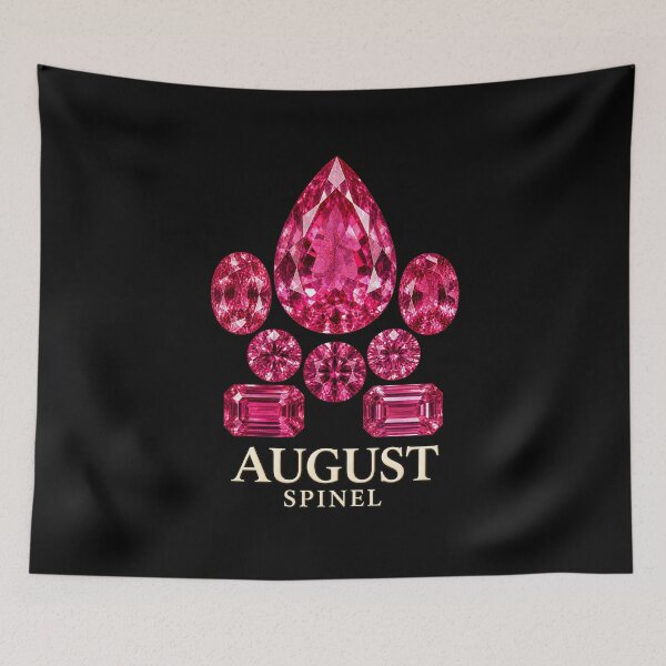 Item preview, BIRTHSTONE COLLECTION ⭐ PORTRAIT - AUGUST • PINK SPINEL • Modern designed and sold by WheelieGdArt.