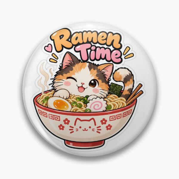 Item preview, Kawaii Ramen Cat Noodle Lover Cute Animal Sticke designed and sold by SlapHappyArt.