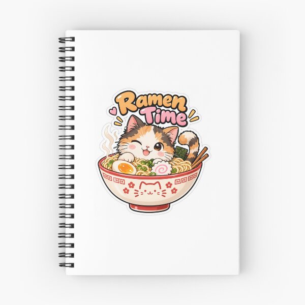 Item preview, Kawaii Ramen Cat Noodle Lover Cute Animal Sticke designed and sold by SlapHappyArt.