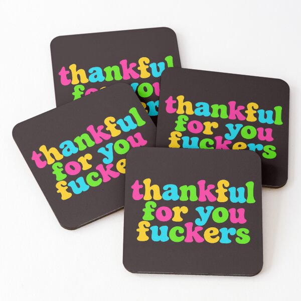 Item preview, Thankful For You Fuckers Colorful Groovy Retro designed and sold by CozyCubs-Art.