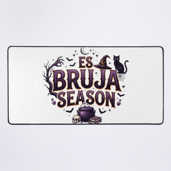 Artikelvorschau, „Es Bruja Season“ – Auffälliges Halloween-Typografie-Design entworfen und verkauft von CreativeNest Prints.