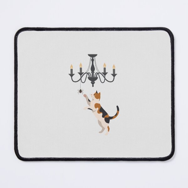 Item preview, Curious Calico Cat Reaching for Spider on Chandelier designed and sold by fadiyahmp.