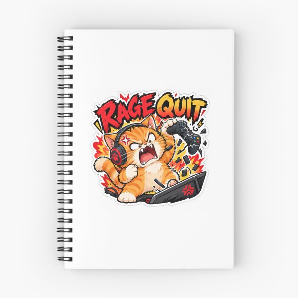 Item preview, Rage Quit Angry Gaming Cat Funny Gamer Humor Sticker designed and sold by SlapHappyArt.