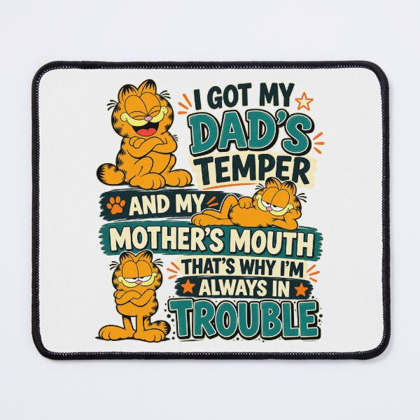 Item preview, I Got My Dad's Temper And My Mother's Mouth That's Why I'm Always In Trouble Funny Orange Cat designed and sold by CozyCubs-Art.