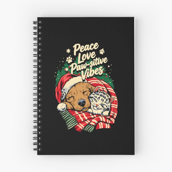 Item preview, Peace Love Pawsitive Vibes Christmas – Cute Dog & Cat Holiday Design designed and sold by phsycartwork.