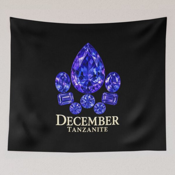 Item preview, BIRTHSTONE COLLECTION ⭐ PORTRAIT - DECEMBER • TANZANITE • Modern designed and sold by WheelieGdArt.