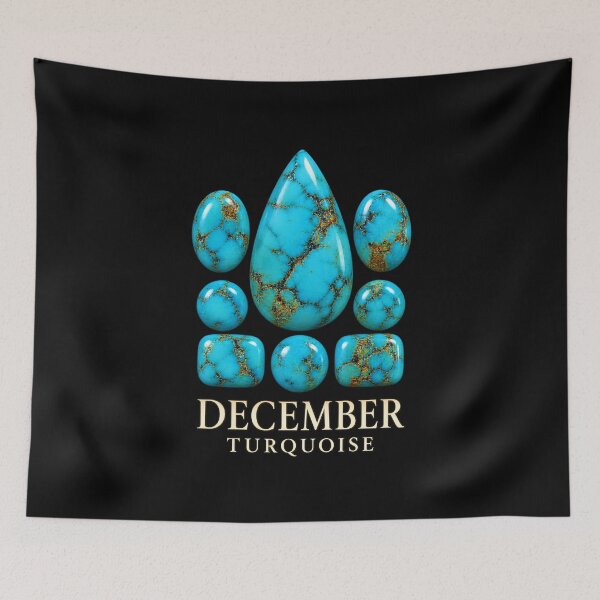Item preview, BIRTHSTONE COLLECTION ⭐ PORTRAIT - DECEMBER • TURQUOISE • Modern designed and sold by WheelieGdArt.