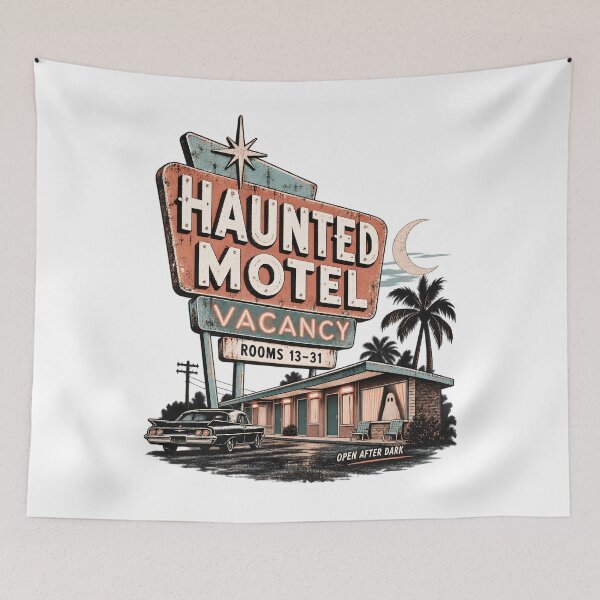 Item preview, Haunted Motel Vacancy – Retro Ghost Motel Vintage Halloween designed and sold by pinkaesthetik.