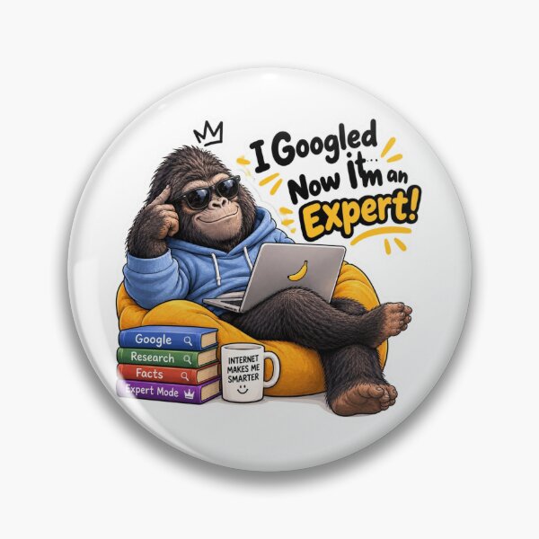 Item preview, ​I Googled It Now Im An Expert Funny Gorilla Laptop Sticker designed and sold by carestazafeli.