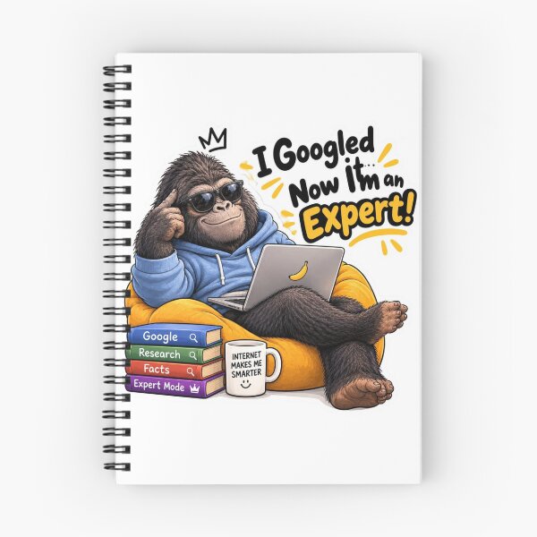 Item preview, ​I Googled It Now Im An Expert Funny Gorilla Laptop Sticker designed and sold by carestazafeli.