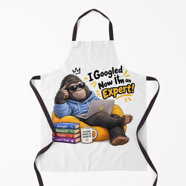 Artikelvorschau, Ich hab's gegoogelt, jetzt bin ich ein Experte! Lustiger Gorilla-Laptop-Aufkleber entworfen und verkauft von carestazafeli.