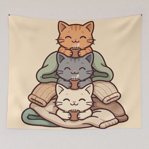 Item preview, Cozy Kitten Cocoa Stack: Three Kittens, Zero Worries designed and sold by Odd-jack.