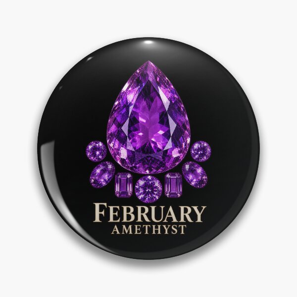 Item preview, BIRTHSTONE COLLECTION ⭐ PORTRAIT - FEBRUARY • AMETHYST •  Modern designed and sold by WheelieGdArt.