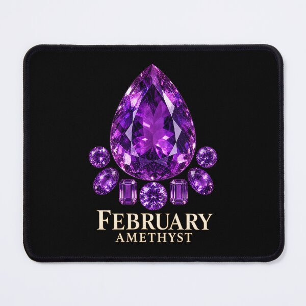 Item preview, BIRTHSTONE COLLECTION ⭐ PORTRAIT - FEBRUARY • AMETHYST •  Modern designed and sold by WheelieGdArt.