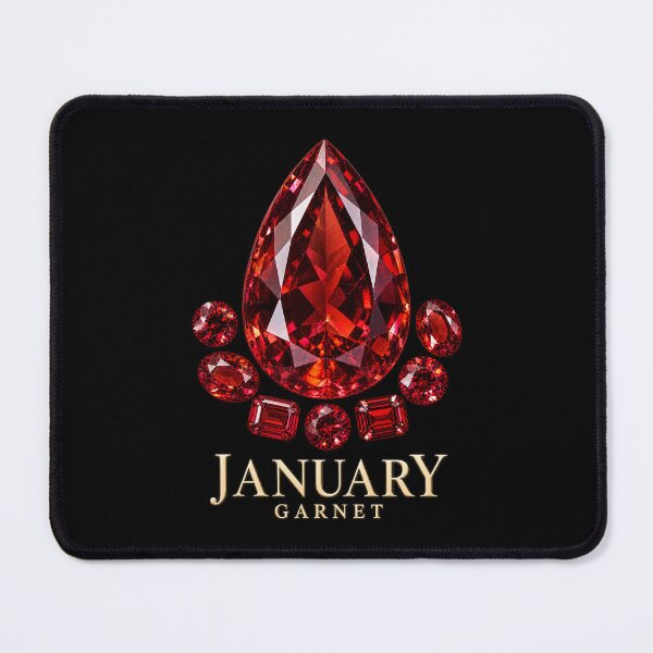 Item preview, BIRTHSTONE COLLECTION ⭐ PORTRAIT - JANUARY • GARNET • Modern designed and sold by WheelieGdArt.