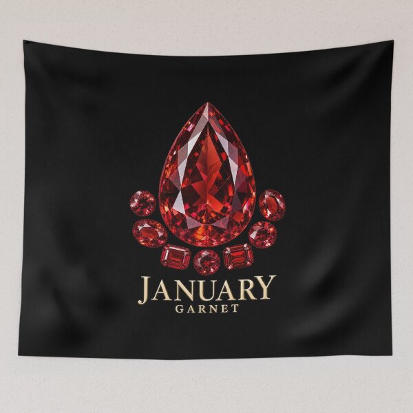 Item preview, BIRTHSTONE COLLECTION ⭐ PORTRAIT - JANUARY • GARNET • Modern designed and sold by WheelieGdArt.