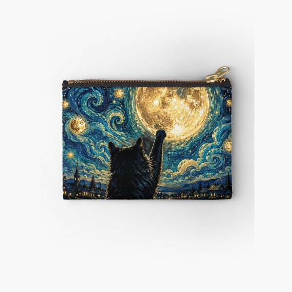 Item preview, Vintage Gothic Black Cat Starry Night Van Gogh designed and sold by legendaryskins.