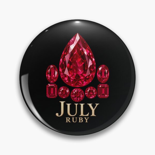 Item preview, BIRTHSTONE COLLECTION ⭐ PORTRAIT - JULY • RUBY • Modern designed and sold by WheelieGdArt.