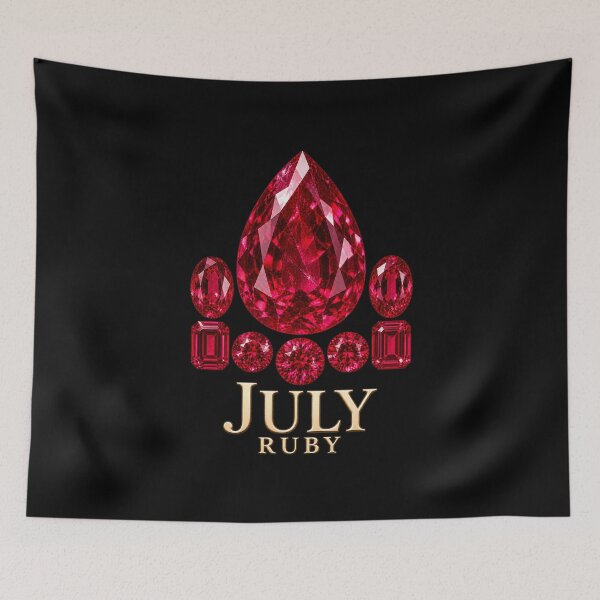 Item preview, BIRTHSTONE COLLECTION ⭐ PORTRAIT - JULY • RUBY • Modern designed and sold by WheelieGdArt.