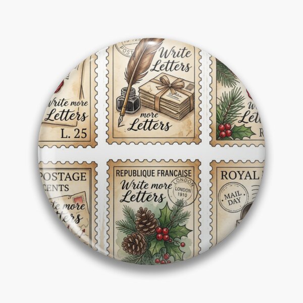 Item preview, Merry Mail Winter Woodland Faux Postage Stamps Cute Holiday Pen Pal Envelope Stickers designed and sold by joy-Moons.