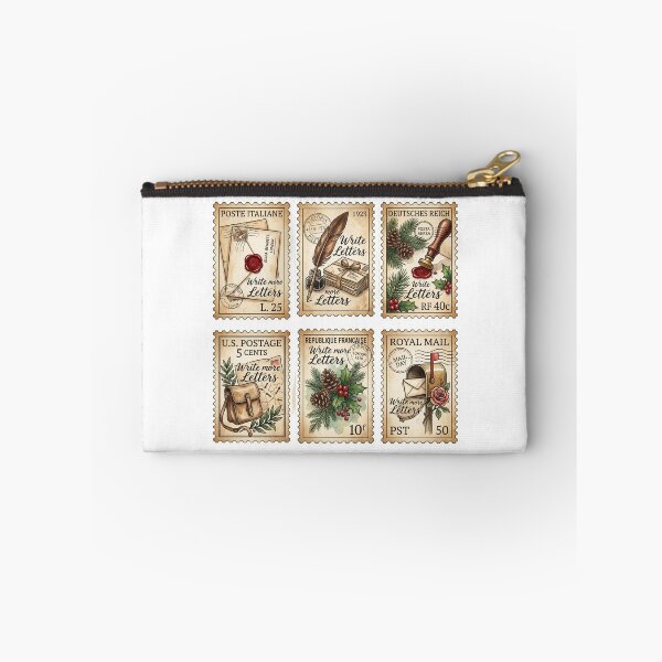 Item preview, Merry Mail Winter Woodland Faux Postage Stamps Cute Holiday Pen Pal Envelope Stickers designed and sold by joy-Moons.