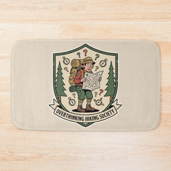 Item preview, Overthinking Hiking Society Lost Hiker Badge Art designed and sold by Rare By Hero.