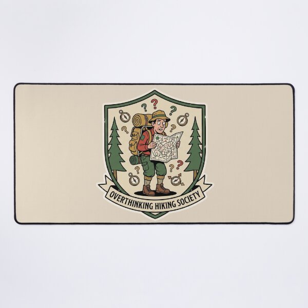Item preview, Overthinking Hiking Society Lost Hiker Badge Art designed and sold by Rare By Hero.
