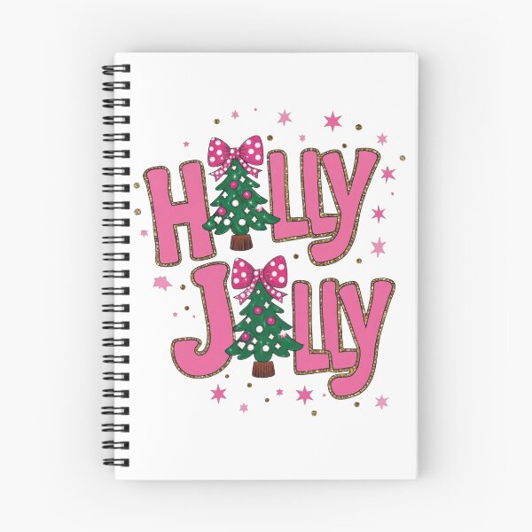 Item preview, Holly Jolly" Pink and Gold Glitter Christmas Typography Graphic designed and sold by CreativeNest Prints.