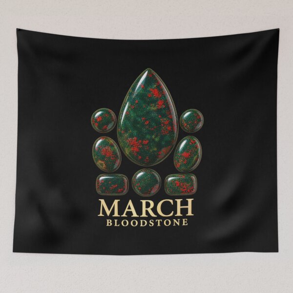 Item preview, BIRTHSTONE COLLECTION ⭐ PORTRAIT - MARCH • BLOODSTONE • Traditional designed and sold by WheelieGdArt.