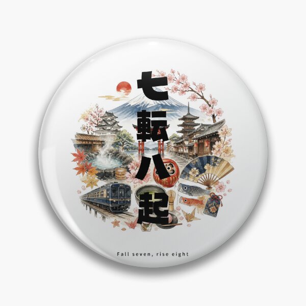 Item preview, Nanakorobi Yaoki - Never Give Up | Japan Travel Memories Collage | Japanese Design designed and sold by JapanMemoir.