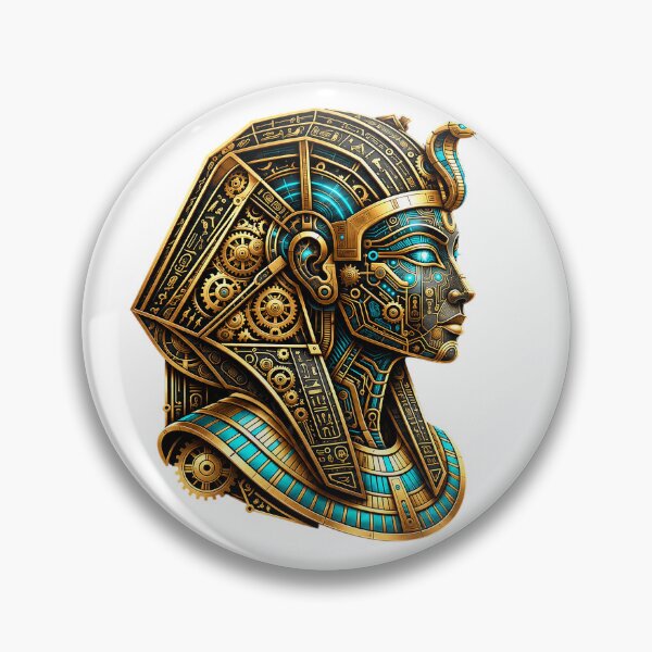 Item preview, "Cyber Pharaoh Mechanical Art: Futuristic Egyptian King Vector Illustration with Steampunk & Cyberpunk Design"    designed and sold by Nubian Style.