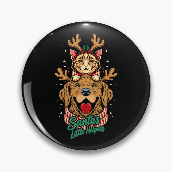 Item preview, Santa's Little Helpers Christmas Dog and Cat Reindeer Design designed and sold by phsycartwork.