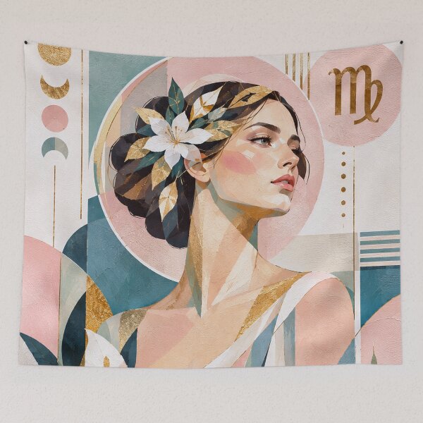 Item preview, Virgo Zodiac Painting – Celestial Maiden Astrology Art designed and sold by GalleryKauffeld.