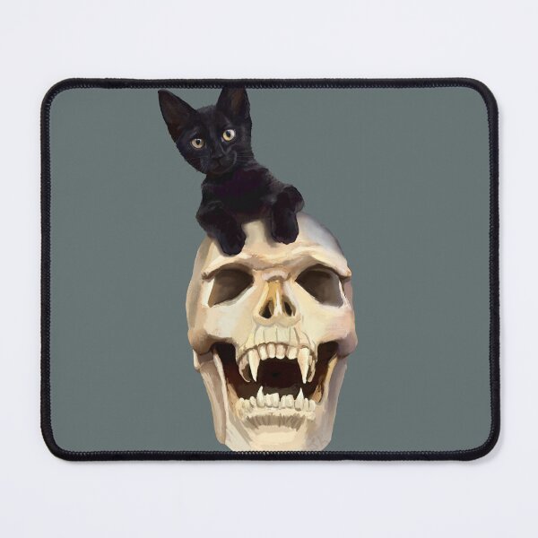 Item preview, Spooky Cute Black Cat and Skull designed and sold by Jeanette Koch.