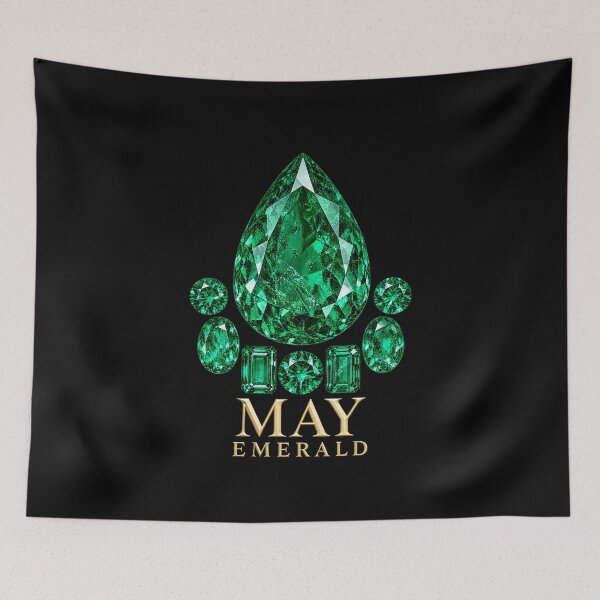 Item preview, BIRTHSTONE COLLECTION ⭐ PORTRAIT - MAY • EMERALD • Modern designed and sold by WheelieGdArt.