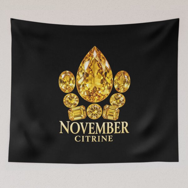 Item preview, BIRTHSTONE COLLECTION ⭐ PORTRAIT - NOVEMBER • CITRINE • Modern designed and sold by WheelieGdArt.