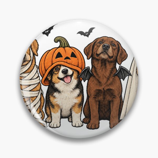 Item preview, Cute Halloween Dogs in Mummy, Pumpkin, Bat and Ghost Costumes designed and sold by pinkaesthetik.