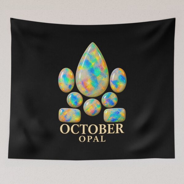 Item preview, BIRTHSTONE COLLECTION ⭐ PORTRAIT - OCTOBER • OPAL • Modern designed and sold by WheelieGdArt.