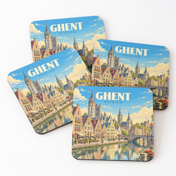 Item preview, Ghent Vintage Belgian Canal City Art designed and sold by MichaeIRellov.