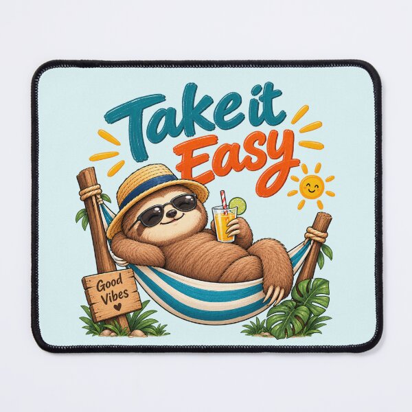 Item preview, Chill Sloth in Hammock - Take It Easy Good Vibes designed and sold by lungpleecha.