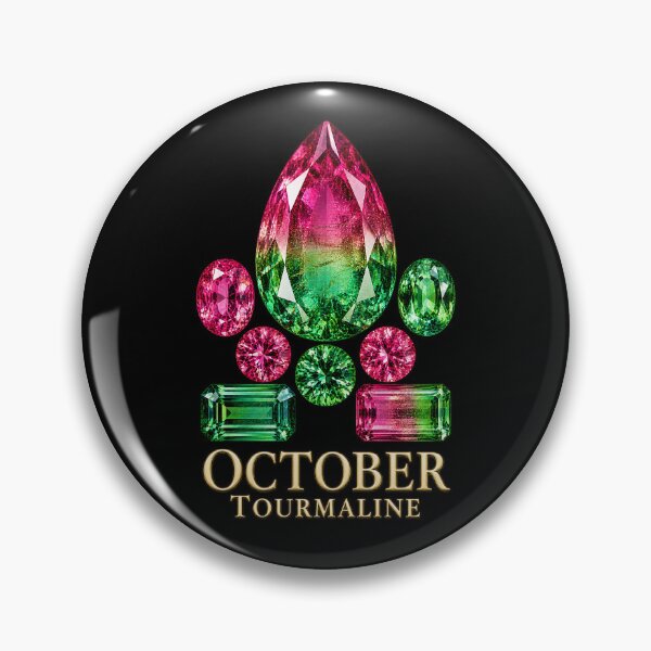 Item preview, BIRTHSTONE COLLECTION ⭐ PORTRAIT - OCTOBER • TOURMALINE • Modern designed and sold by WheelieGdArt.