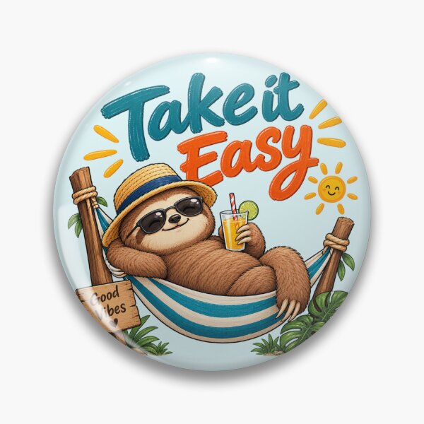 Item preview, Chill Sloth in Hammock - Take It Easy Good Vibes designed and sold by lungpleecha.
