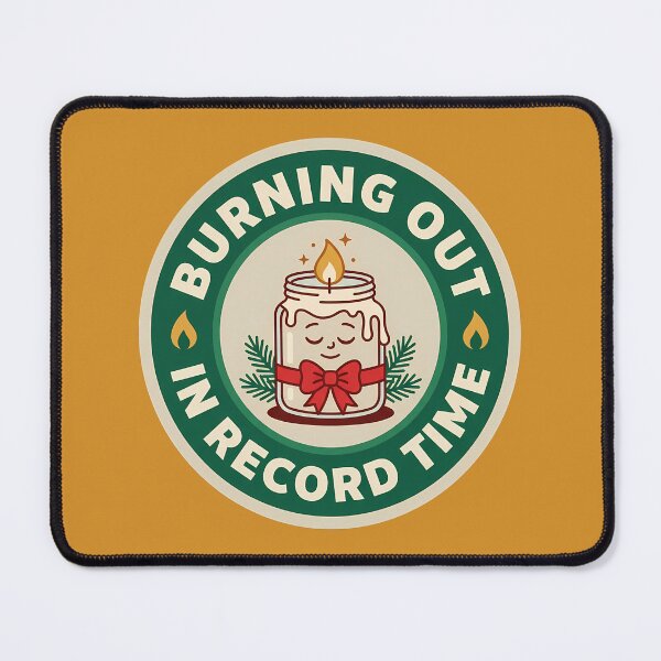 Item preview, Burning Out In Record Time Holiday Candle Badge designed and sold by DripCultureLab.