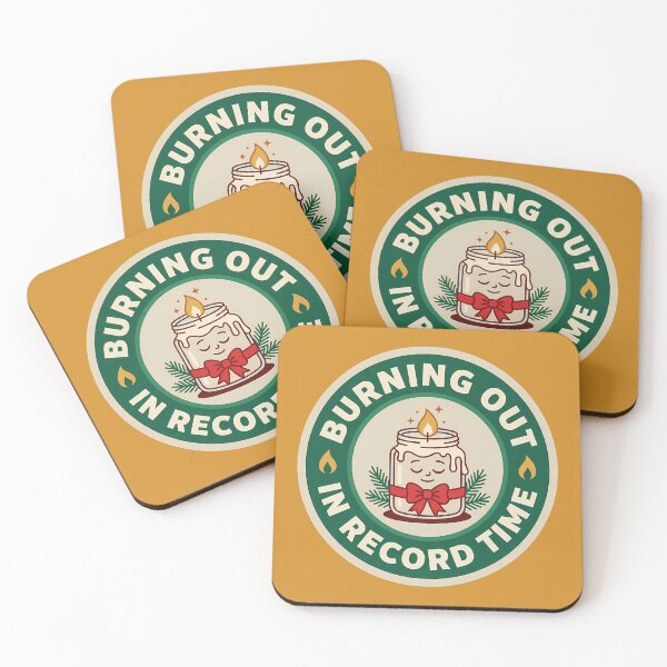 Item preview, Burning Out In Record Time Holiday Candle Badge designed and sold by DripCultureLab.