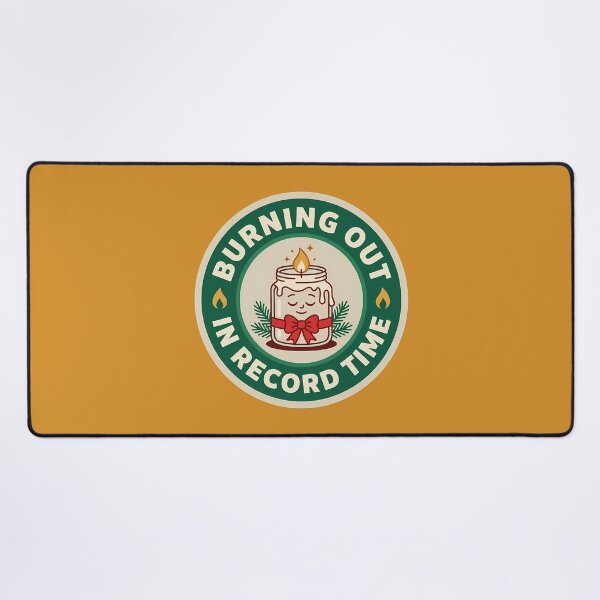 Item preview, Burning Out In Record Time Holiday Candle Badge designed and sold by DripCultureLab.